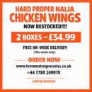 Hard chicken wings-2 boxes